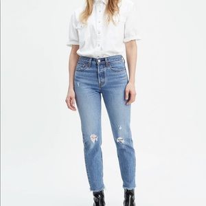 Levi’s Wedgie Distressed Blue Jeans